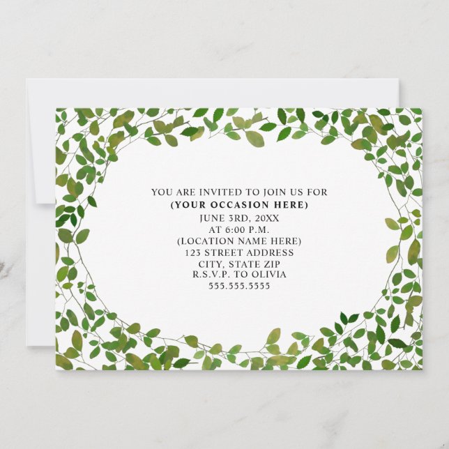 Botanical All Purpose Generic Party Invitation (Front)