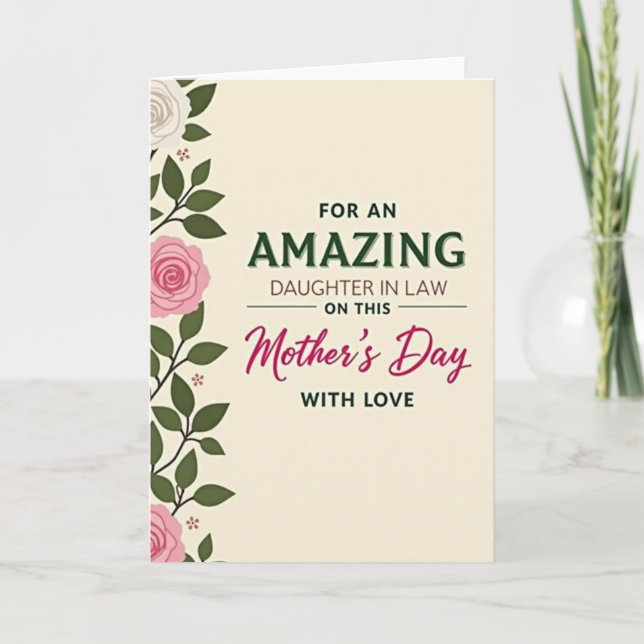 Botanical Amazing Mothers Day Card (Front)