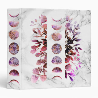 Botanical Amethyst Opal Moon Phases 3 Ring Binder