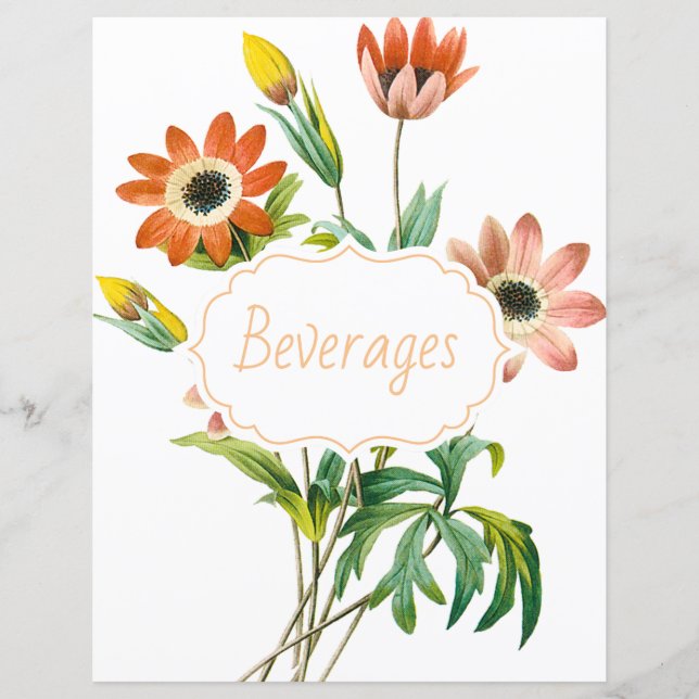 Botanical Anemone Recipe Divider/Index (Front)