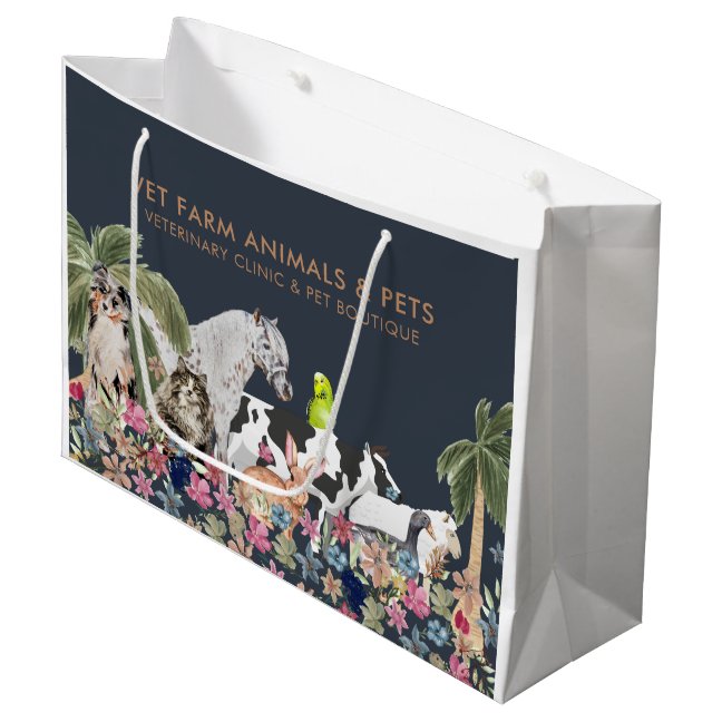 Botanical Animal Cat Dog Bird Pet Large Gift Bag
