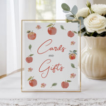 Botanical Apple Cards Gifts Table Sign 8x10