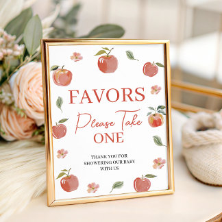 Botanical Apple Favors Thank You Sign 8x10