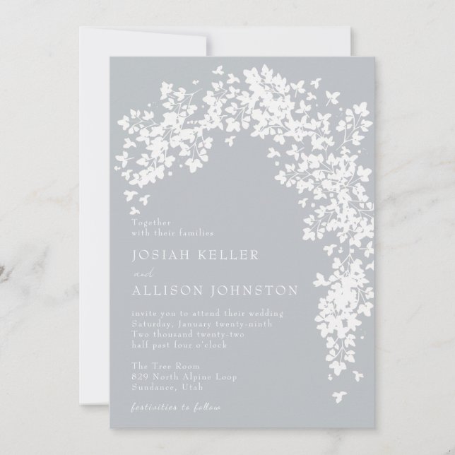 Botanical Arch Clear Wedding Invitations (Front)