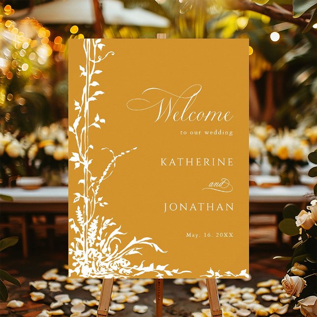 Botanical Arch Garden Amber Wedding Welcome Poster (Creator Uploaded)