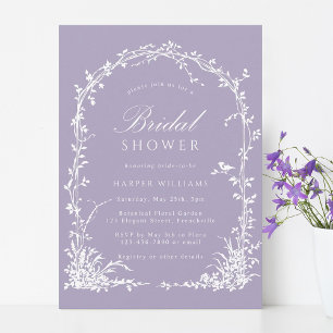 Botanical Arch Garden Lavender Bridal Shower Invitation