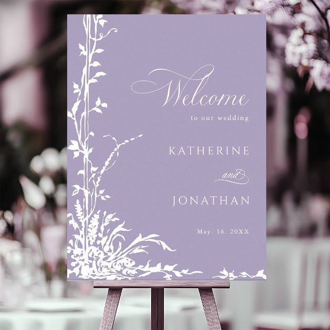 Botanical Arch Garden Lavender Wedding Welcome  Poster (Creator Uploaded)