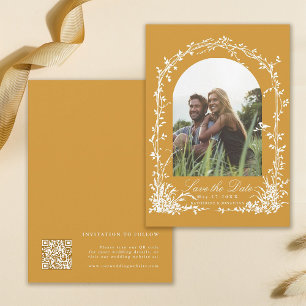Botanical Arch Garden Wedding Photo Amber Save The Date