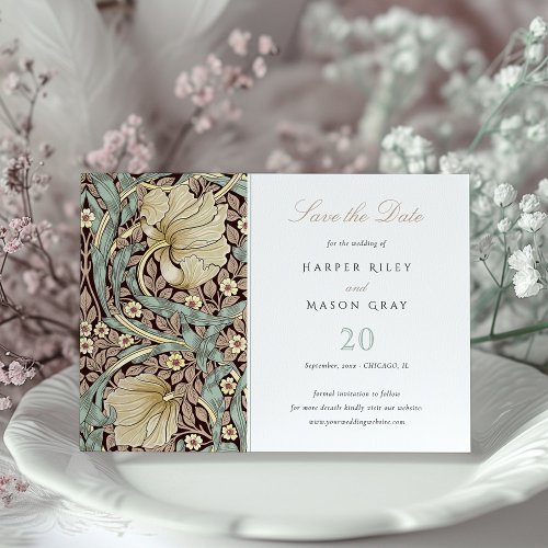 Botanical Art Nouveau Save the Date Wedding Card
