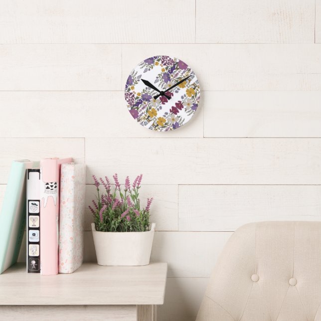 Botanical Art Round Clock (Reading Room)
