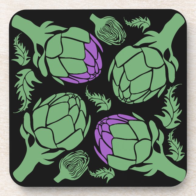 Botanical Artichoke Art Home Decor Beverage Coaster (Front)
