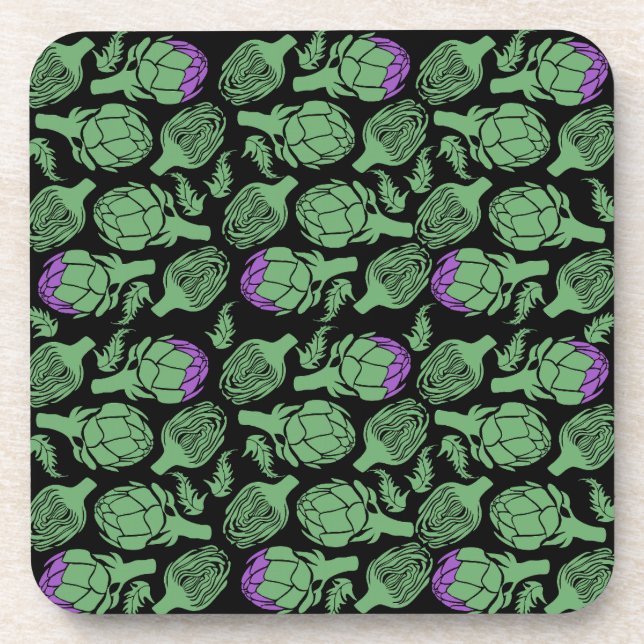 Botanical Artichoke Art Home Decor Beverage Coaster (Front)