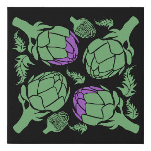 Botanical Artichoke Art Home Decor Faux Canvas Print