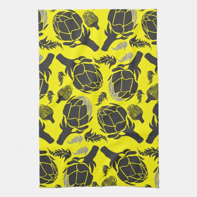 Botanical Artichoke Art Home Decor Kitchen Towel (Vertical)