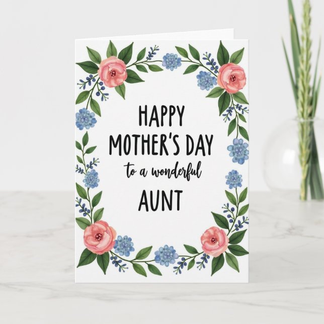 Botanical Aunts Day Wish Card (Front)