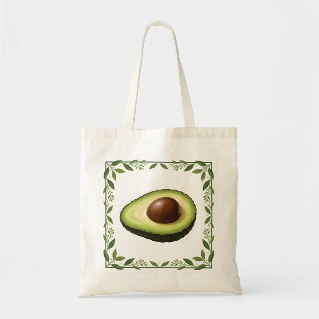 Botanical Avocado Tote Bag (Front)