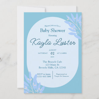 Botanical Baby Boy Shower Invitation