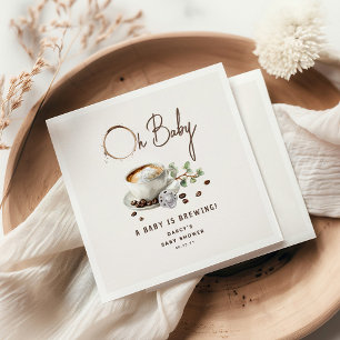 Botanical Baby is Brewing' Coffee Baby Shower Napkins
