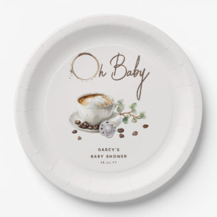 Botanical Baby is Brewing' Coffee Baby Shower Paper Plates