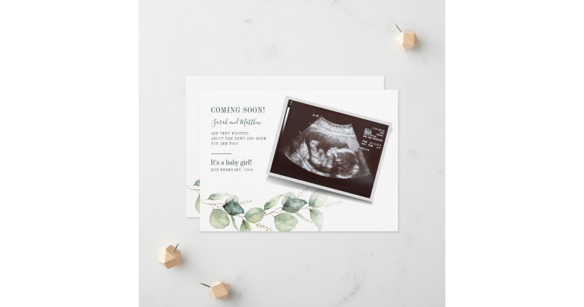 Botanical Baby Reveal Eucalyptus Pregnancy Announcement Zazzle