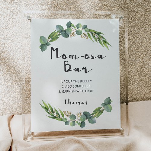 Botanical Baby Shower Momosa Bar Sign