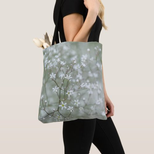 Botanical Baby's Breath Flower Nature Photography Tote Bag