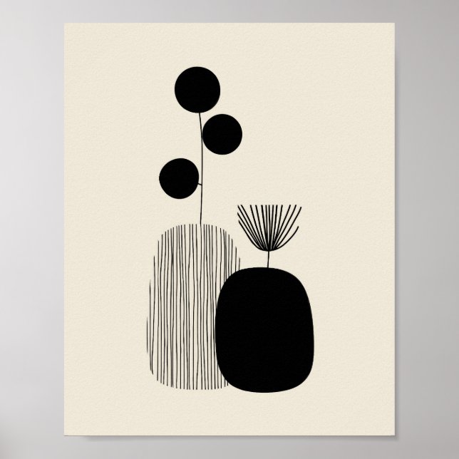 Botanical Balance – Minimal Vase Illustration Poster (Front)