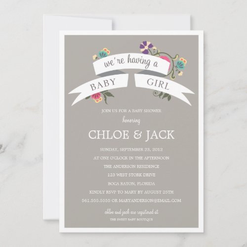 BOTANICAL BANNER | BABY SHOWER INVITATION