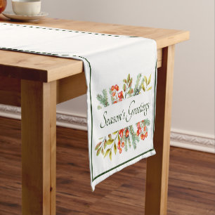 Botanical banner custom holiday short table runne runner
