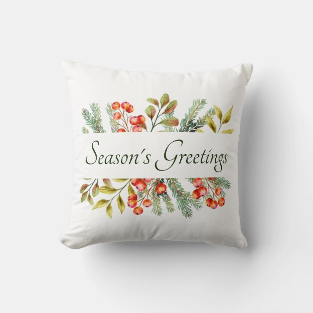 Botanical banner custom  throw pillow (Front)
