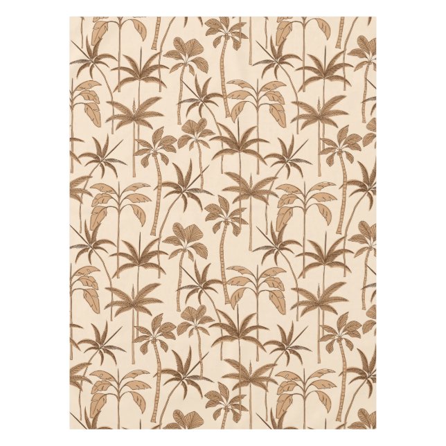 Botanical Banquet: Hand-Drawn Palm Elegant Warm Tablecloth (Front)