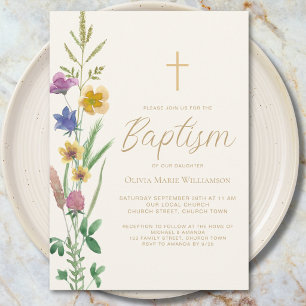 Botanical Baptism  Invitation