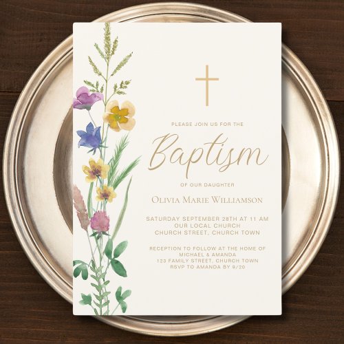 Botanical Baptism  Invitation