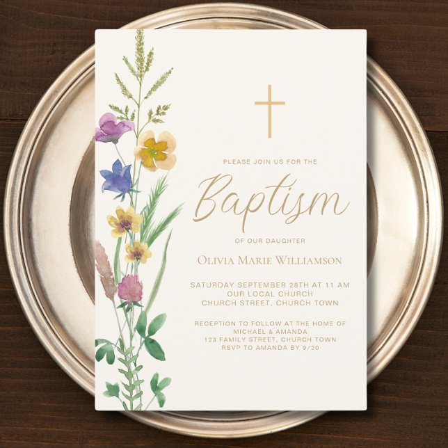 Botanical Baptism  Invitation (Creator Uploaded)