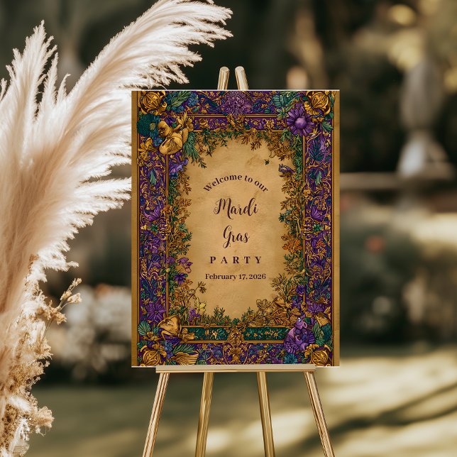 Botanical Baroque Mardi Gras Masquerade Foam Board (Creator Uploaded)