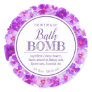 Botanical bath bomb purple pansy viola flower art classic round sticker