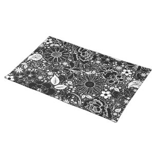 Botanical Beauties Black n White PLACEMAT