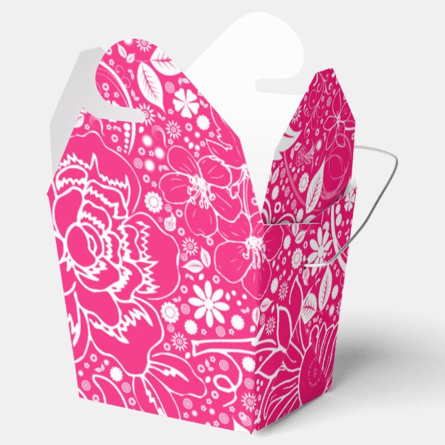 Botanical Beauties Bright Pink-Take Out Favor Box (Opened)