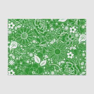 Botanical Beauties-Green-White-TISSUE WRAP PAPER