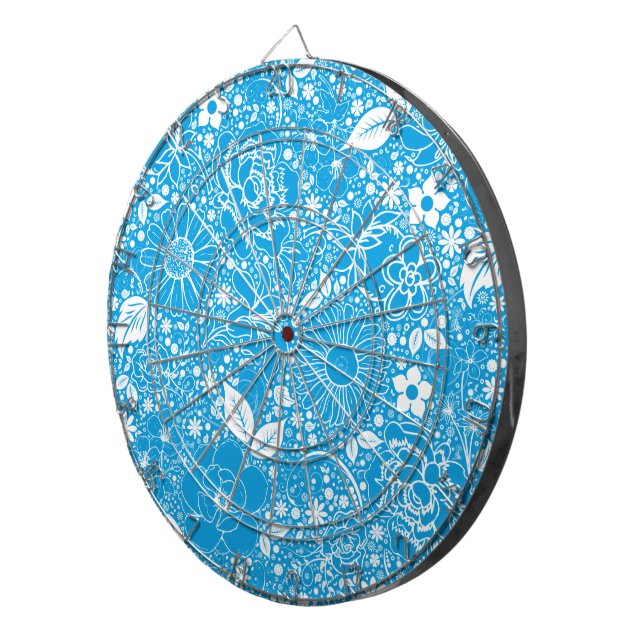 Botanical Beauties Light Blue Dart Board (Front Right)
