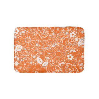 Botanical Beauties, Orange-Small Bath Mat