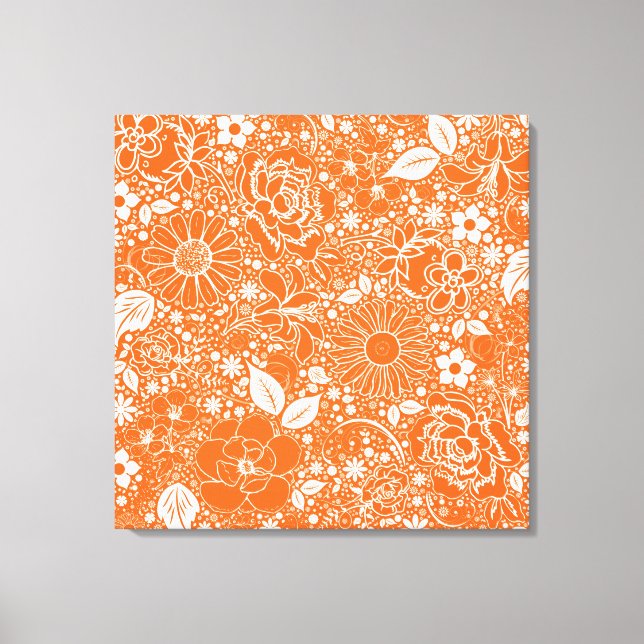 Botanical Beauties Orange Wrapped Canvas Print (Front)