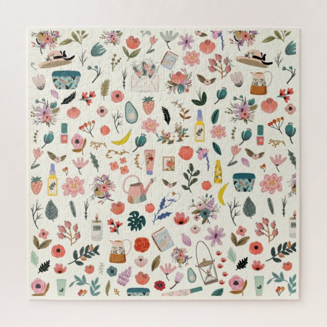 Botanical Beauty and Floral Nature Pattern Jigsaw Puzzle (Vertical)