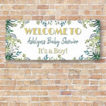 Botanical Beauty! Custom Baby Shower Banner