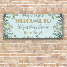 Botanical Beauty! Custom Baby Shower Banner