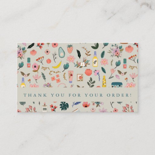 Customizable Botanical Beauty Floral Nature Branding THANK YOU Business Card