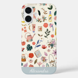 Botanical Beauty Nature Pattern Personalized iPhone 16 Case