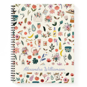 Botanical Beauty Nature Pattern Personalized  Notebook