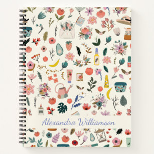 Botanical Beauty Nature Pattern Personalized  Notebook