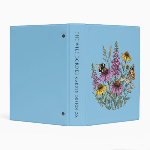 Botanical Bee & Butterfly Blue Mini Binder